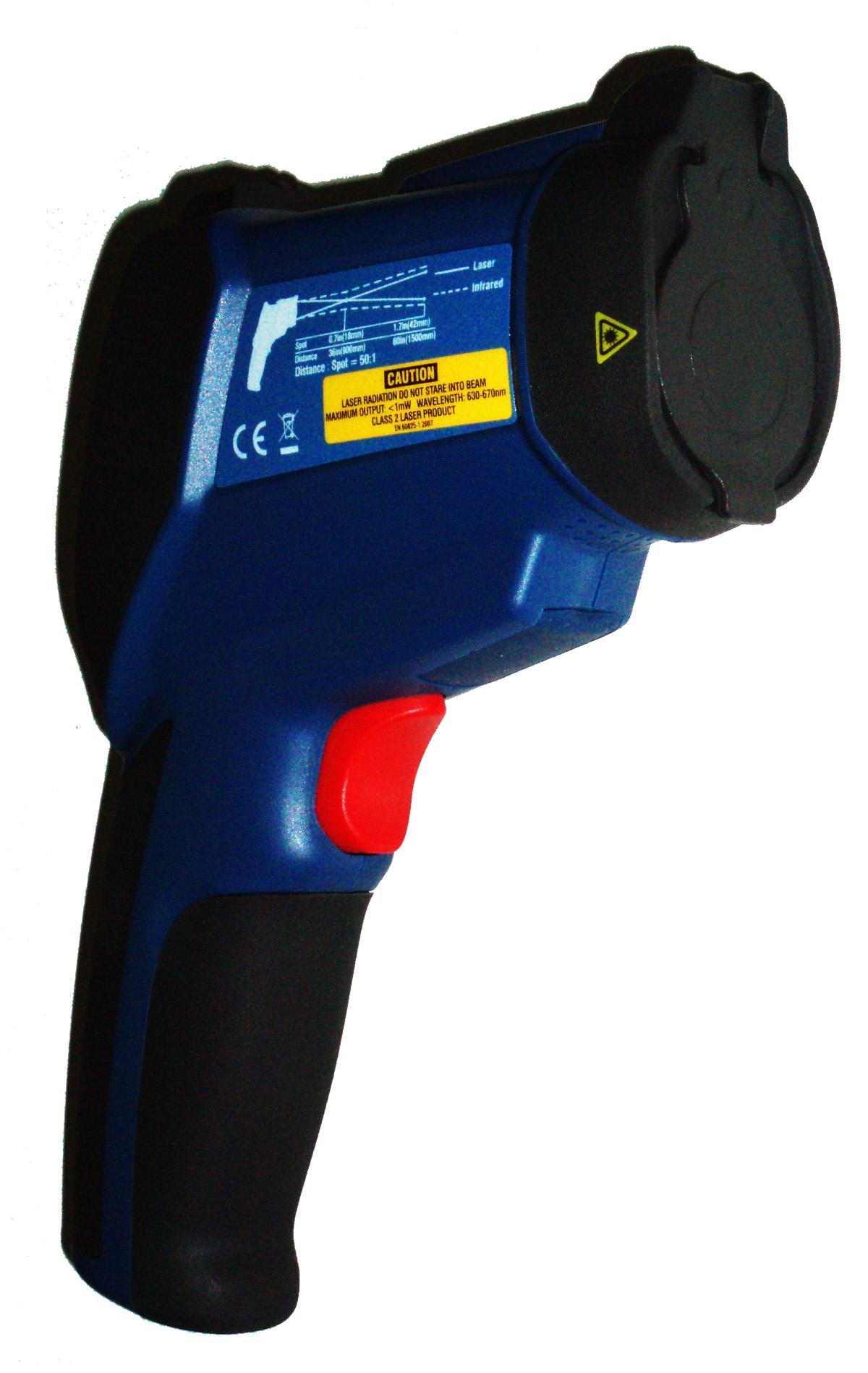 DT-9862 Professional 50:1 IR Dual Laser Video Thermometer up to 3992 deg F 2200 deg C Type K Thermocouple Air Dew Point Wet Bulb Temp and Air Humidity Meter with Camera and USB Port