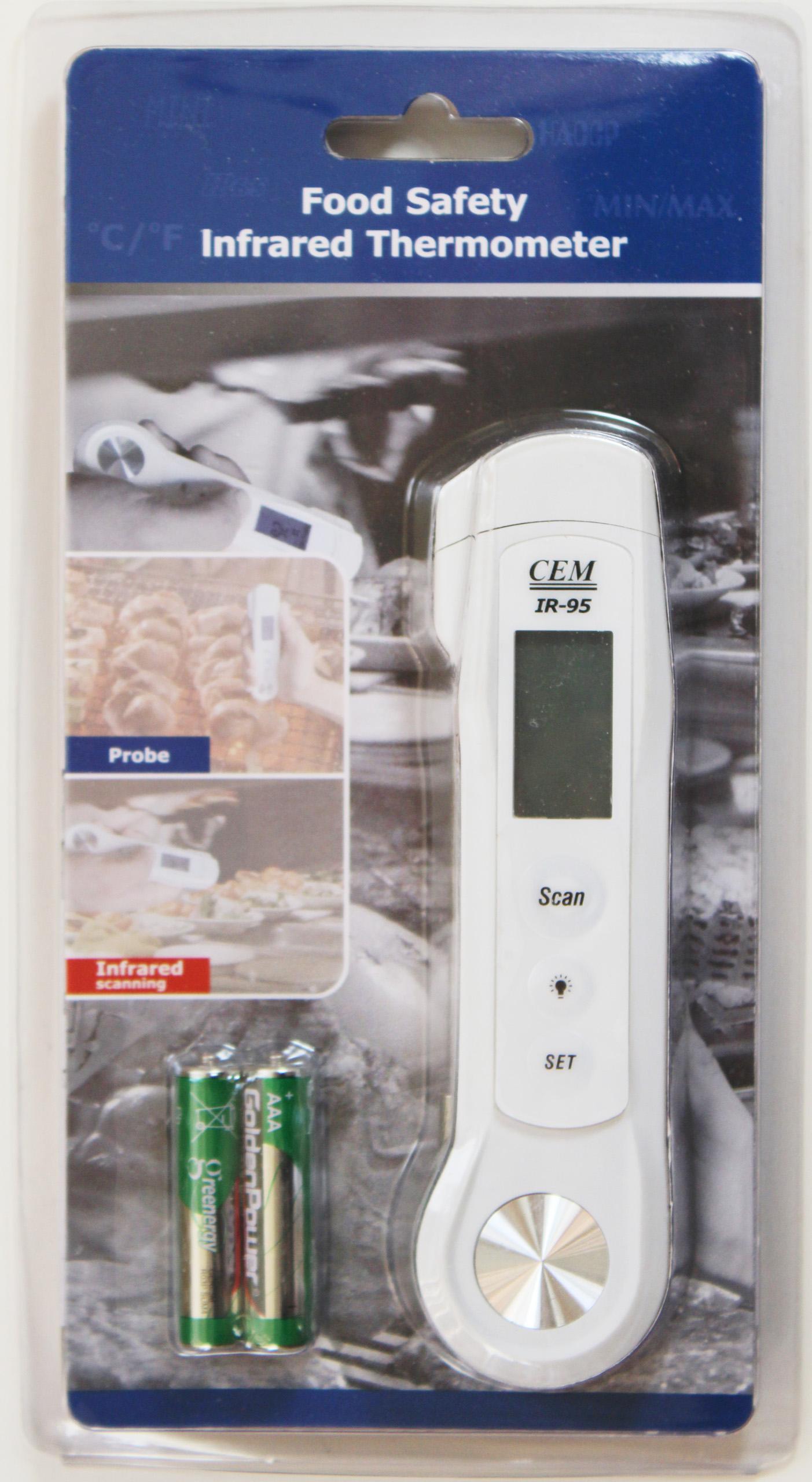 IR-95 2-in-1 Professional LCD Food Safety IR and Probe Thermometer -40 to 446 deg F NEW