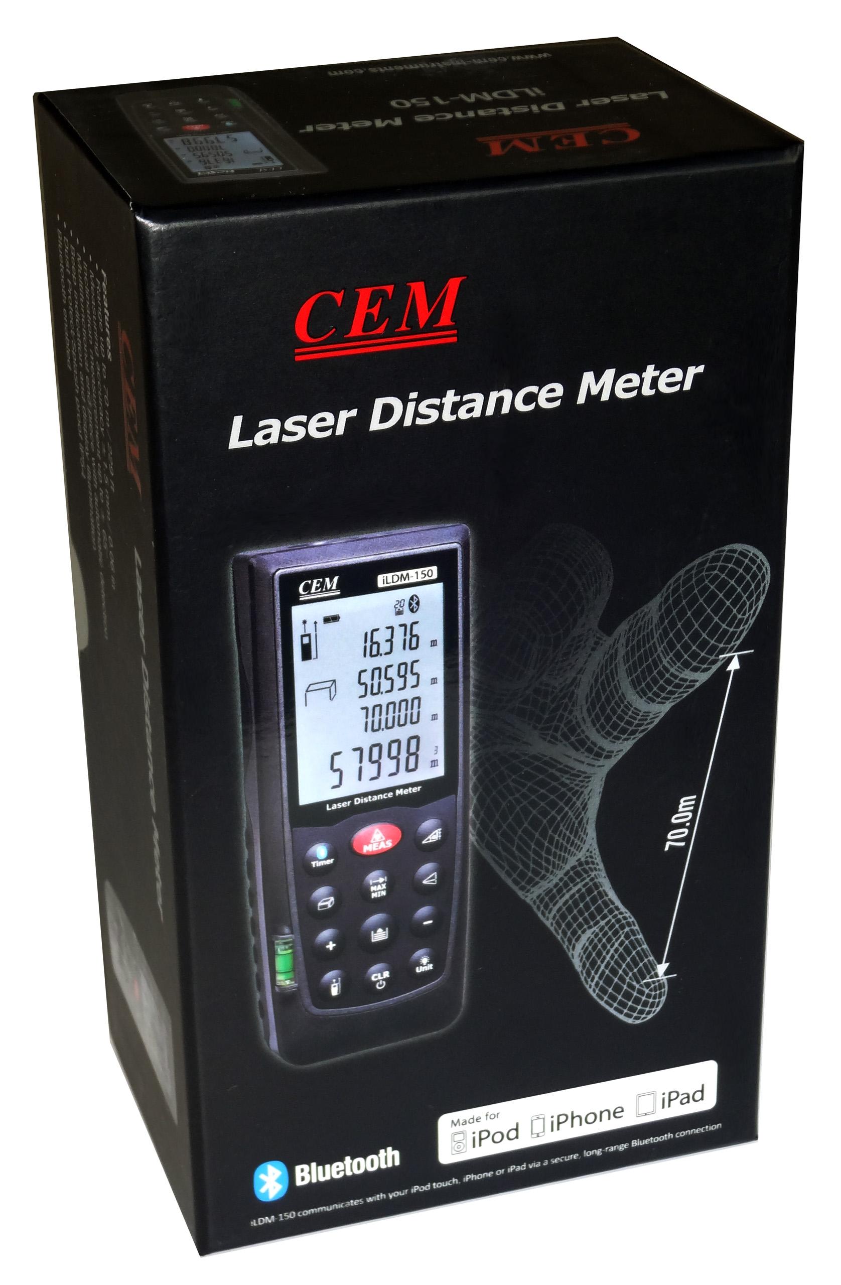 iLDM-150 0.2 to 229 ft Professional High Precision Laser Distance Meter with iPhone Bluetooth and Tilt Sensor NEW!!
